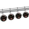 asebiunh Hawk Moth Rose Flowers Pattern Shower Curtain Hooks Decorative, Set of 12 Crystal Shower Curtain Hooks Rings for Bathroom, Baby Room, Bedroom, Living Room Dcor view 2