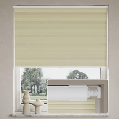 Myshade No Drill Blackout Shades Tension Cordless Cellular Blinds for Indoor Windows No Drilling No Tools Window Blinds & Shades Pull Down Room Darkening for Kitchen Bedroom Home, Beige-70 W x 36" H