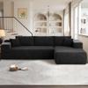 104" Cloud Sectional Couches for Living Room,L Shaped Boneless Couch in A Box,Sleeper Sofa with Comfy Chaise No Assembly Required,Black view 1