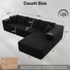 104" Cloud Sectional Couches for Living Room,L Shaped Boneless Couch in A Box,Sleeper Sofa with Comfy Chaise No Assembly Required,Black view 2