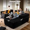 104" Cloud Sectional Couches for Living Room,L Shaped Boneless Couch in A Box,Sleeper Sofa with Comfy Chaise No Assembly Required,Black view 3