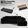 104" Cloud Sectional Couches for Living Room,L Shaped Boneless Couch in A Box,Sleeper Sofa with Comfy Chaise No Assembly Required,Black view 4