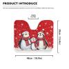 PJHEQOXE Christmas Penguins Snowflakes Toilet Rugs U Shaped,Toilet Lid Cover and Toilet Tank Cover Set,Non Slip Super Absorbent Bathroom Floor Mats,Toilet Lid Cover with Elastic Edge (Red) view 2