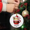 Chicken Ceramic Ornament, Chicken in Cup Christmas Ornament, Personalized Chicken Santa Cup Xmas Ornament, Chicken Xmas Tree Ornament, Gifts for Family Friend, Animal Ornament with Custom Name view 2
