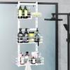 Orimade Over The Door Shower Caddy Adjustable 3 Tier White,Bathroom Hanging Organizer Shelf Rustproof with 4 Hooks,Shower Basket with Soap Holder and Suction Cup view 1