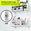 Orimade Over The Door Shower Caddy Adjustable 3 Tier White,Bathroom Hanging Organizer Shelf Rustproof with 4 Hooks,Shower Basket with Soap Holder and Suction Cup view 3
