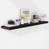 Fun Memories Floating Shelves - 12 Inch Rustic Wooden Wall Shelves - Extra Deeper & Thicker Wall Mounted Storage Shelf for Living Room, Kitchen, Farmhouse - 55" W x 12" D x 1.8" H - Rustic Black view 1