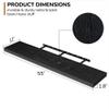 Fun Memories Floating Shelves - 12 Inch Rustic Wooden Wall Shelves - Extra Deeper & Thicker Wall Mounted Storage Shelf for Living Room, Kitchen, Farmhouse - 55" W x 12" D x 1.8" H - Rustic Black view 3