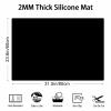 2MM Thick Silicone Countertop Mat, 31.5"x 23.6"(80cmx60cm) Silicone Mats for Kitchen Counter, Nonslip Heat Resistant Mat, Large Kitchen Counter Mats, Waterproof Countertop Protector, Black view 2