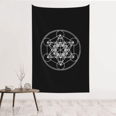 BXDEOOPWE Metatron'S Cube Tapestry Wall Hanging Decorative Blanket Bedroom Living Room Dormitory Tapestry 60 * 40 Inch Home Wall Decoration