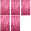 5 Pack Foil Curtain Backdrop Pink Metallic Tinsel Foil Fringe Curtains Photo Booth Props for Birthday Wedding Engagement Baby Shower Bachelorette Christmas Holiday Celebration Party Decorations view 1