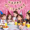 5 Pack Foil Curtain Backdrop Pink Metallic Tinsel Foil Fringe Curtains Photo Booth Props for Birthday Wedding Engagement Baby Shower Bachelorette Christmas Holiday Celebration Party Decorations view 3