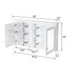 WELLFOR 55 x 30-in Bathroom Cabinet with Double-Side Mirrors, Wall Mounted Wood Mirror Storage Cabinet with 2 Soft-Close Door/ 6 Solid Wood Shelves, Anti-Fog Glass, Z-bar Hangs Vertically, White view 2