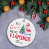 Baby Flamingo Christmas Ornament 2026, Custom Just A Girl Who Loves Flamingo Ornament, Personalized Name Flamingos Ceramic Ornament Gifts for Daughter Girl, Cute Flamingos Keepsake, Animal Ornament view 3