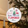 Baby Flamingo Christmas Ornament 2026, Custom Just A Girl Who Loves Flamingo Ornament, Personalized Name Flamingos Ceramic Ornament Gifts for Daughter Girl, Cute Flamingos Keepsake, Animal Ornament view 4