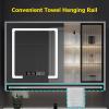 GRIPITHPY Medicine Cabinet with Light,LED Mirror Cabinet with Towel Rack,Makeup Vanity Mirror with Defogger, Dimmer, Storage, Recessed or Surface Mounted Medicine Cabinet Mirror for Bathroom view 3