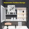 GRIPITHPY Medicine Cabinet with Light,LED Mirror Cabinet with Towel Rack,Makeup Vanity Mirror with Defogger, Dimmer, Storage, Recessed or Surface Mounted Medicine Cabinet Mirror for Bathroom view 4