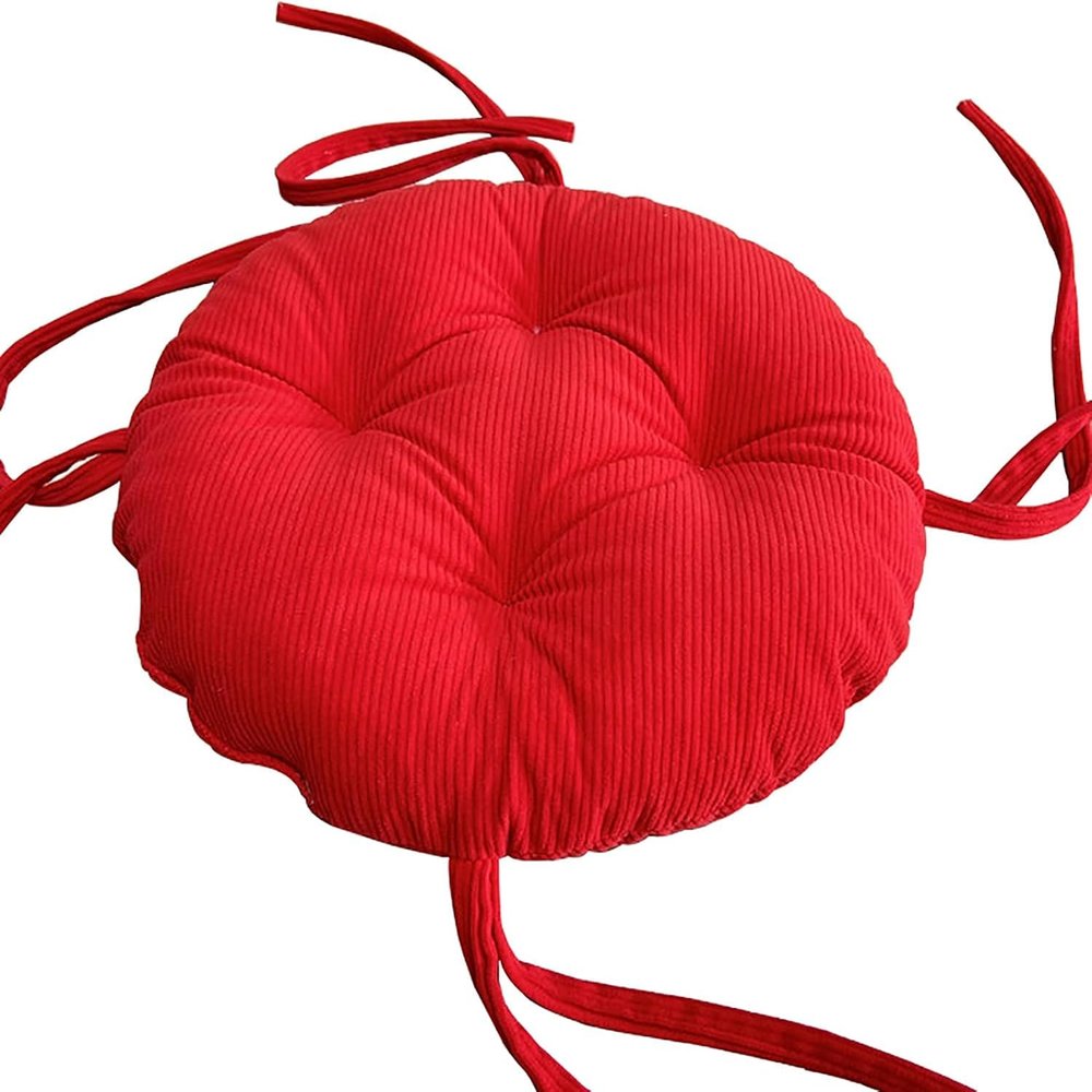 MCOSU Set of 4/2/1 Round Bar Stool Cushions/Pads with Ties 11/13/15/17/19in Round Chair Seat Cushions/Pads Indoor Outdoor for Dining Chairs Circle Stool Chair Patio Kitchen(A8,1PC 13 * 2IN)