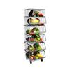 OKPJFHS Vegetable Rack, Kitchen Rack, Potato Storage, Kitchen Storage Trolley, Floor Kitchen Vegetable and Fruit Storage Rack, Food Storage Baskets (Black+Flat Net Basket-5 Layers view 1