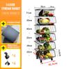OKPJFHS Vegetable Rack, Kitchen Rack, Potato Storage, Kitchen Storage Trolley, Floor Kitchen Vegetable and Fruit Storage Rack, Food Storage Baskets (Black+Flat Net Basket-5 Layers view 2