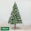 KYTGFH 4 Ft Snowflakes Xmas Tree Artificial Unlit,Green Full Hinged Christmas Tree with Pine Cones Metal Stand for Hotel Home Mall Decotati view 3
