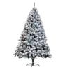 KYTGFH 7Ft Snow Flocked Artificial Christmas Tree, Unlit Artificial Pine Xmas Tree 700 Branch Tips, Easy Assembly, Foldable Metal Stand-7Ft,Green,White,10Ft(300cm) view 1