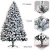 KYTGFH 7Ft Snow Flocked Artificial Christmas Tree, Unlit Artificial Pine Xmas Tree 700 Branch Tips, Easy Assembly, Foldable Metal Stand-7Ft,Green,White,10Ft(300cm) view 2