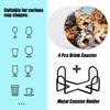 Ceramic Drink Coasters with Holder,Cute and Lively Cat Chasing A Butterfly Water Absorbent Marble Tabletop Protection (Cork Base),Set of 6,Suitable for Various Mugs,Home Decor4 Inch view 3