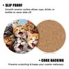 Ceramic Drink Coasters with Holder,Cute and Lively Cat Chasing A Butterfly Water Absorbent Marble Tabletop Protection (Cork Base),Set of 6,Suitable for Various Mugs,Home Decor4 Inch view 4