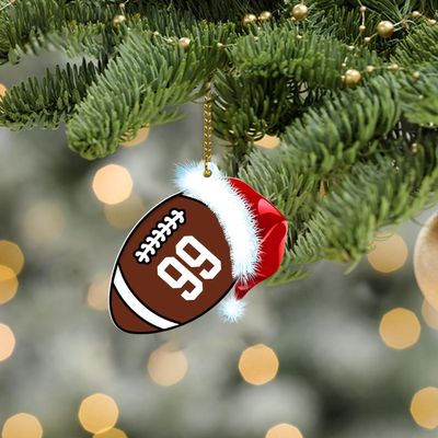 Personalized Custom Football Ornaments for Tree - Christmas 2024 Gifts, American Football Player Ornaments