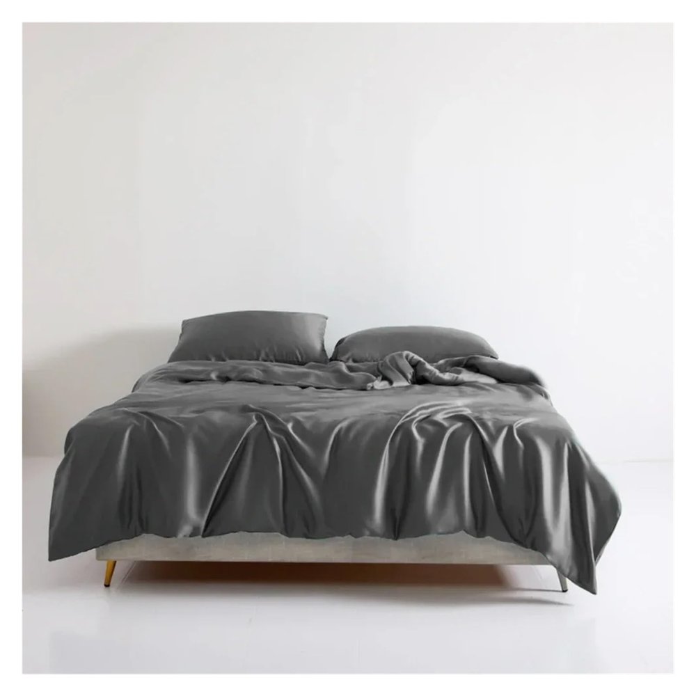 Luxury White Silk Bedding Set Queen King Quilt Cover Flat Sheet Or Fitted Sheet Pillowcase Bed Set,Bed
