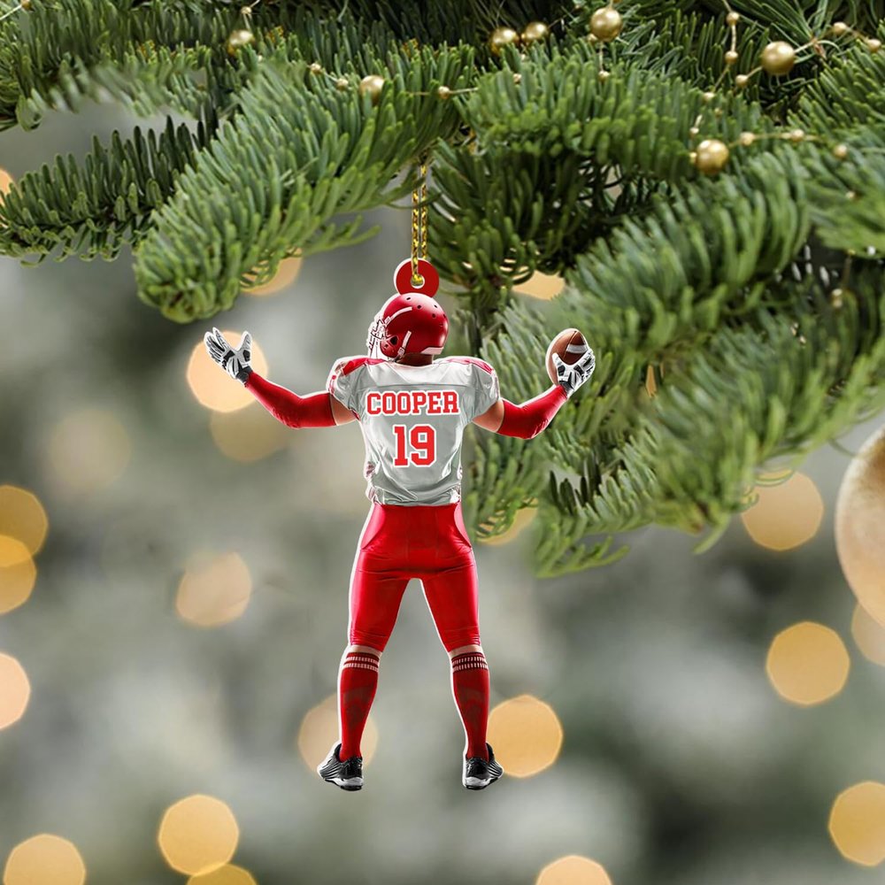 Personalized Football Ornaments Christmas 2024 - Custom Football Ornaments for Tree, Car Christmas Ornament, Ornament for Lover Football, American Football Player Gifts, Football Ornaments Gifts #11