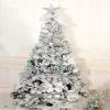 KYTGFH Christmas Tree Pink Scratch Layer 2.4Meters 2 3 Meters Christmas Cedar Home Shopping Mall Window Decorations Artificial Pine Decor Xmas-Silver 3M,Silver,1.8m view 1