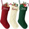Personalized Christmas Stocking Custom Name Family Christmas Stocking, 18 Large Knitted Xmas Stocking for Kids,Family Fireplace Christmas Holiday Party Decoration (7, Style A) view 1