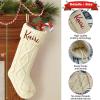 Personalized Christmas Stocking Custom Name Family Christmas Stocking, 18 Large Knitted Xmas Stocking for Kids,Family Fireplace Christmas Holiday Party Decoration (7, Style A) view 2