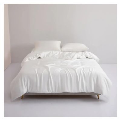 Luxury White Silk Bedding Set Queen King Quilt Cover Flat Sheet Or Fitted Sheet Pillowcase Bed Set,Bed