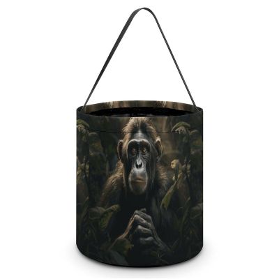 HMNBCD Halloween Trick Or Treat Bags Monkey in Jungle Printed Halloween Candy Basket Tote Reusable Goody Bags for Halloween Party Favor Supplies