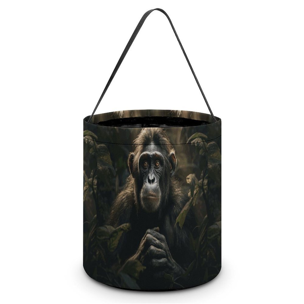 HMNBCD Halloween Trick Or Treat Bags Monkey in Jungle Printed Halloween Candy Basket Tote Reusable Goody Bags for Halloween Party Favor Supplies
