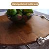 GRIPITHPY Nesting Coffee Table Set of 2,Round Coffee Table Wood Grain Top,Center Coffee Table Industrial End Table with Stainless Steels Frame for Living Room view 4