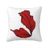 SHRUBBED Decorative Throw Pillow with Red Floral Pattern, 18 x 18 inches view 1