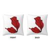 SHRUBBED Decorative Throw Pillow with Red Floral Pattern, 18 x 18 inches view 2