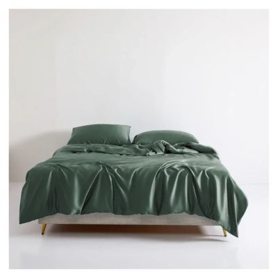 Luxury White Silk Bedding Set Queen King Quilt Cover Flat Sheet Or Fitted Sheet Pillowcase Bed Set,Bed