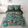 Feelyou Tree Branches 7 Pieces Bedding Set, for Kids Wild Hunting Leaf Bed Set Queen Size Botanical Tree Bed in a Bag with Comforter, Sheets, Pillowcases Bedroom Decor Nature Theme Teal Brown view 1