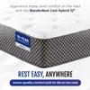 WanderRest 12 Cool Hybrid RV Mattress, Split Cali King 36x84, Plush-Medium Gel Memory Foam & Pocketed Coil Bed for RV, Camper or Travel Trailer, Cooling Comfort, Made in USA view 3