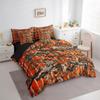 Feelyou Tree Branches 7 Pieces Bedding Set, for Kids Wild Hunting Leaf Bed Set King Size Botanical Tree Bed in a Bag with Comforter, Sheets, Pillowcases Bedroom Decor Nature Theme Orange Brown view 2