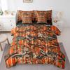 Feelyou Tree Branches 7 Pieces Bedding Set, for Kids Wild Hunting Leaf Bed Set King Size Botanical Tree Bed in a Bag with Comforter, Sheets, Pillowcases Bedroom Decor Nature Theme Orange Brown view 3