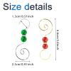 INCREWAY 30 PCS Ornament Hooks Silver S-Shaped Hangers Hook Swirl Christmas Tree Hanger Metal Hooks with 3-Color Artificial Pearl view 2