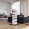 JCWGLY Bookcases Floor Standing Metal Bookshelf Modern Vertical Invisible Bookcase Corner Bookshelf for Living Room Bedroom Office Large Capacity Organizer Shelf(Black,9 Tier) view 2