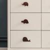 gklwVSlwv Drawer Pulls Wood Pull Handles Wood Pull Handles 2Pcs Animal Log Hook Wardrobe Cabinet Handle Children's Room Door Knob Black Walnut Tyrannosaurus Rex(Brazilian Rosewood,Big Bear) view 3