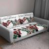 Christmas Snowman Stretch Couch Sofa Cushion Covers,Winter Snowflake Pine Tree Plaid Sectional/Individual/L/T Shape Sofa Couch Slipcover Armchair Slip Cover Protector Elastic Bottom,S Size 2-PC view 3